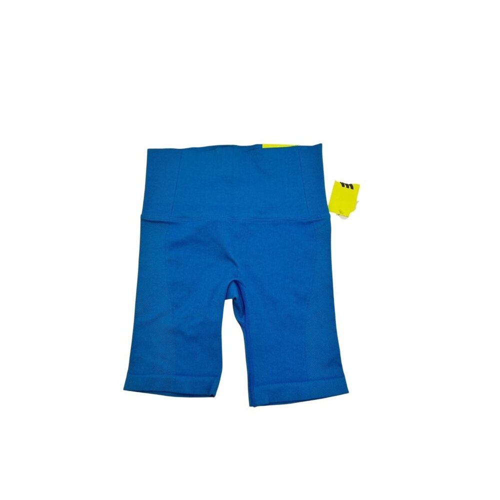 All In Motion Womens S Bike Shorts Blue High Rise Athletic Activewear Stretch